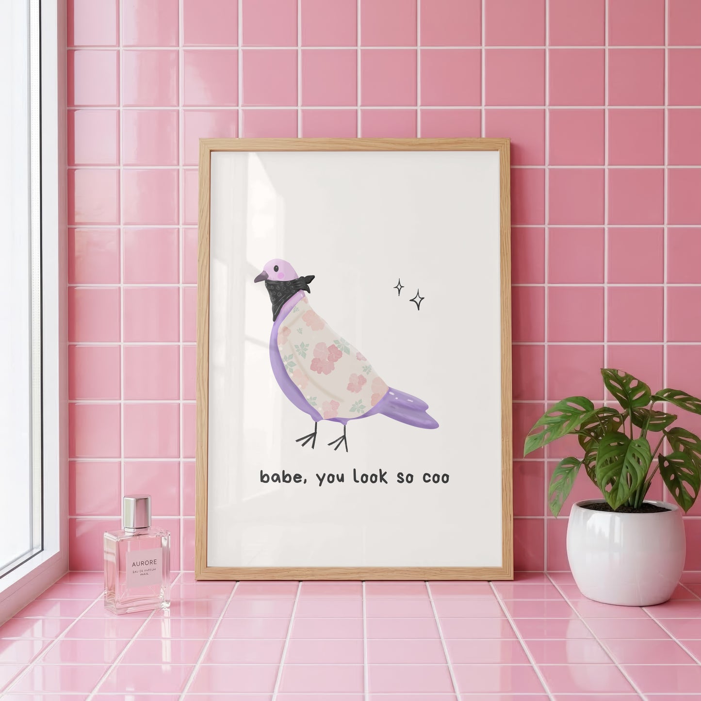 Babe, You Look So Coo Pigeon Wall Art Print