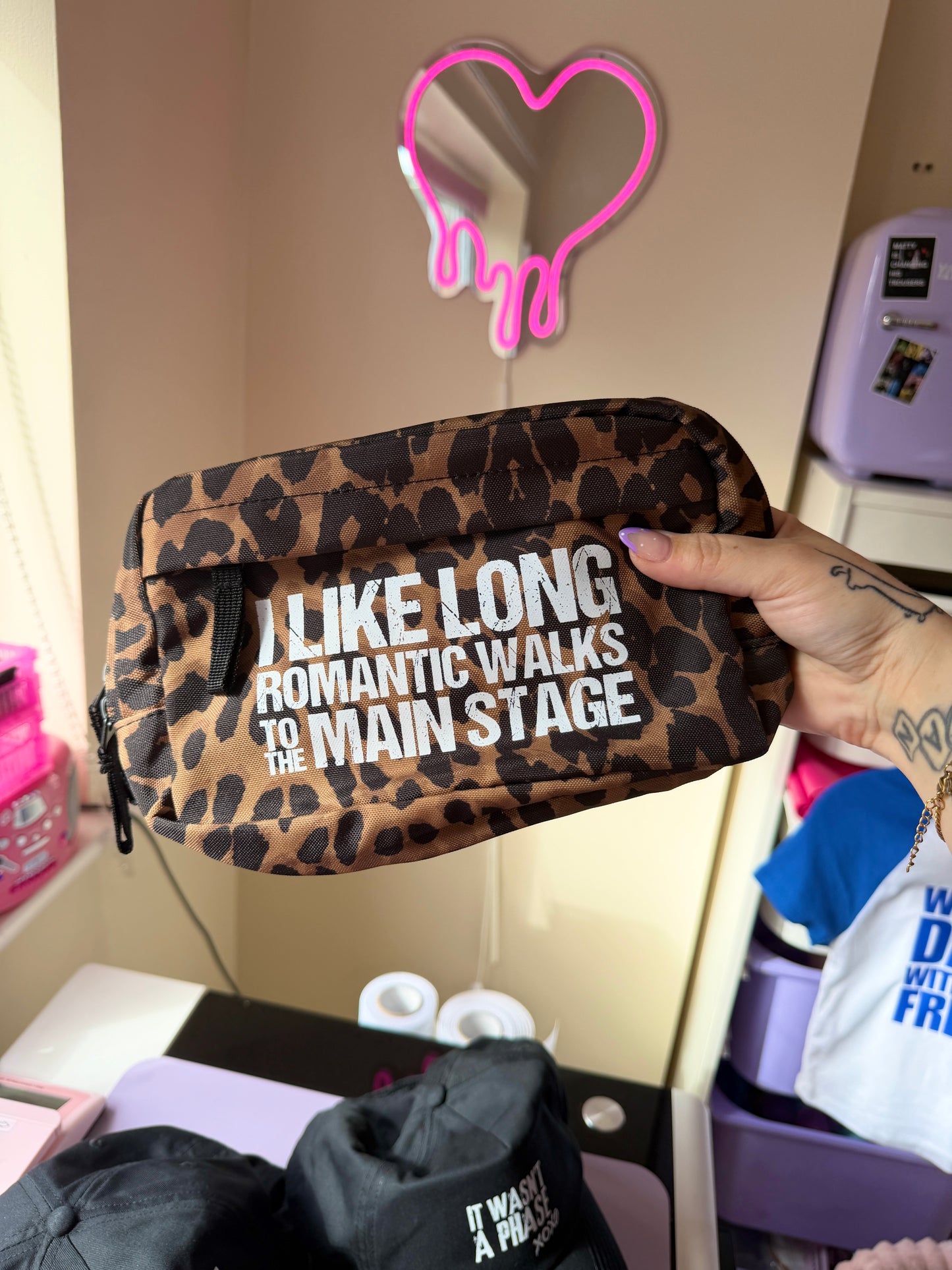 Long Romantic Walks To The Main Stage Cross Body Bag - Animal Print