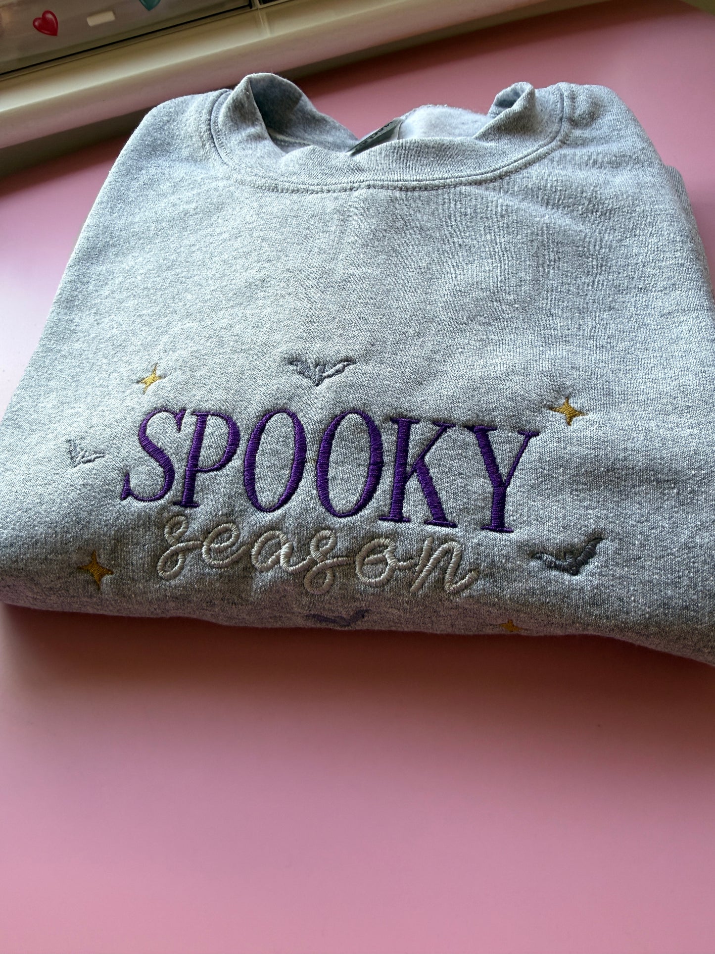 Spooky Season Embroidered Sweatshirt - Size M