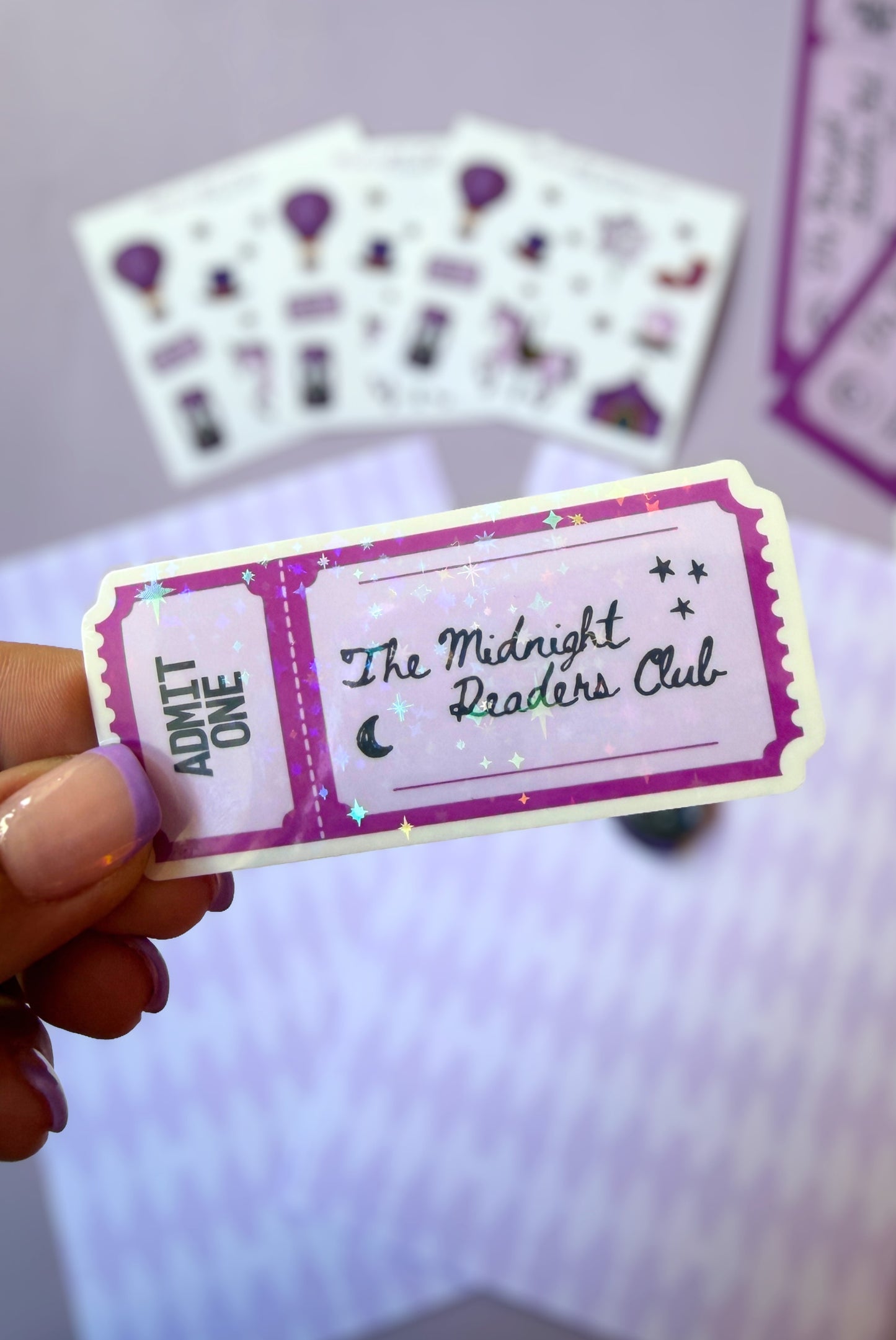 Midnight Reader's Club Sparkly Sticker