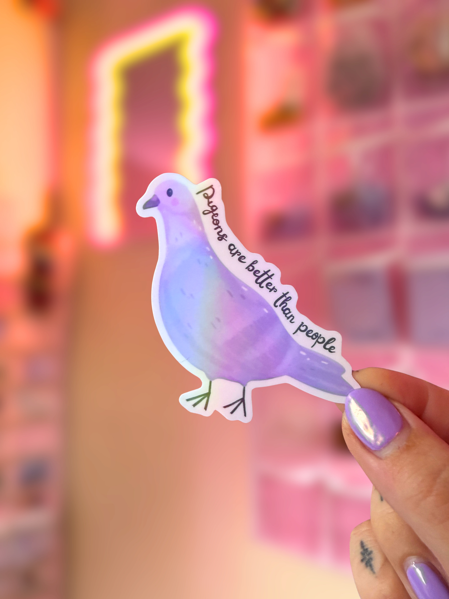 Pigeons Are Better Than People Holographic Sticker