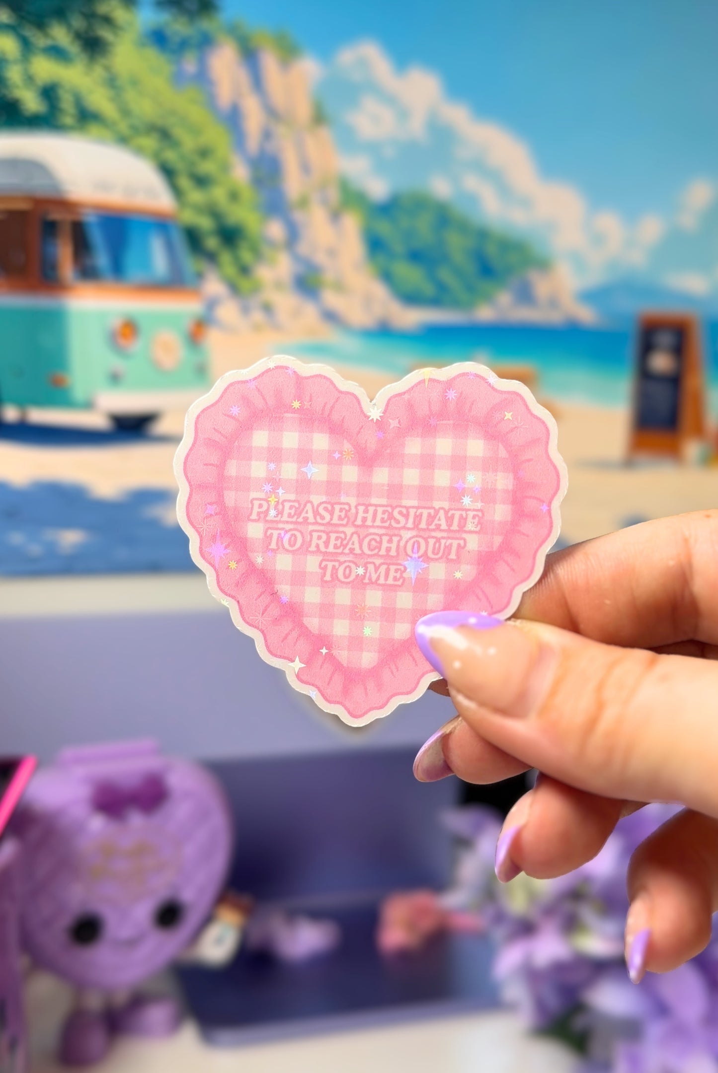 Please Hesitate To Reach Out To Me Sparkly Sticker
