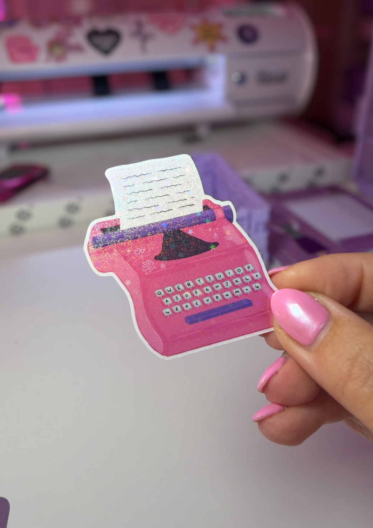 Sparkly Typewriter Sticker