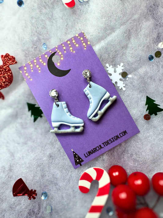 Ice Skate Polymer Clay Earrings