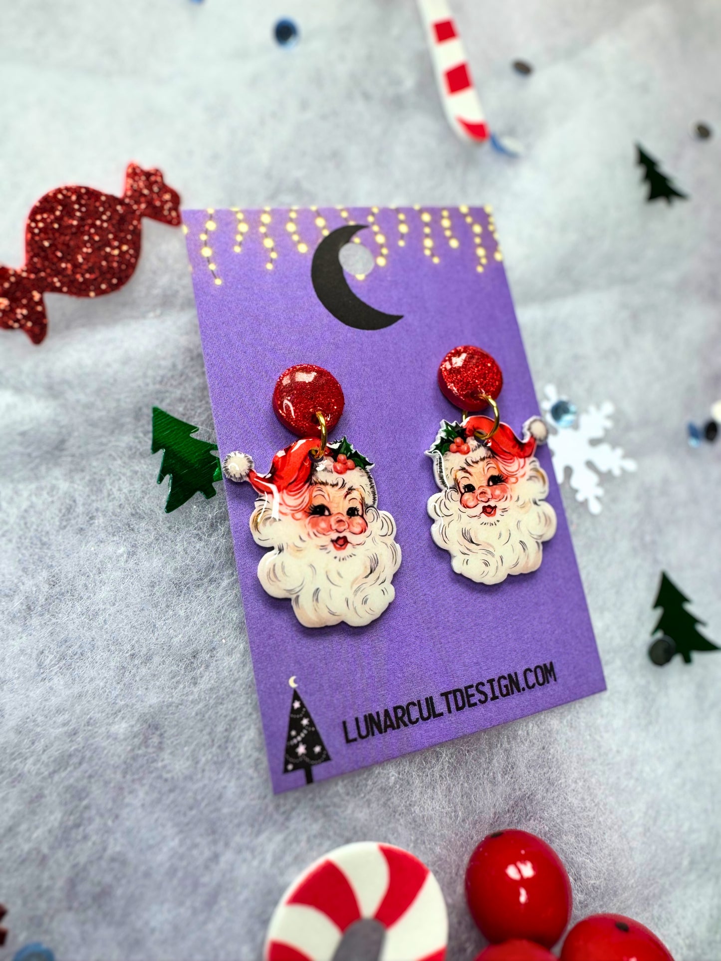 Vintage Santa Novelty Christmas Earrings