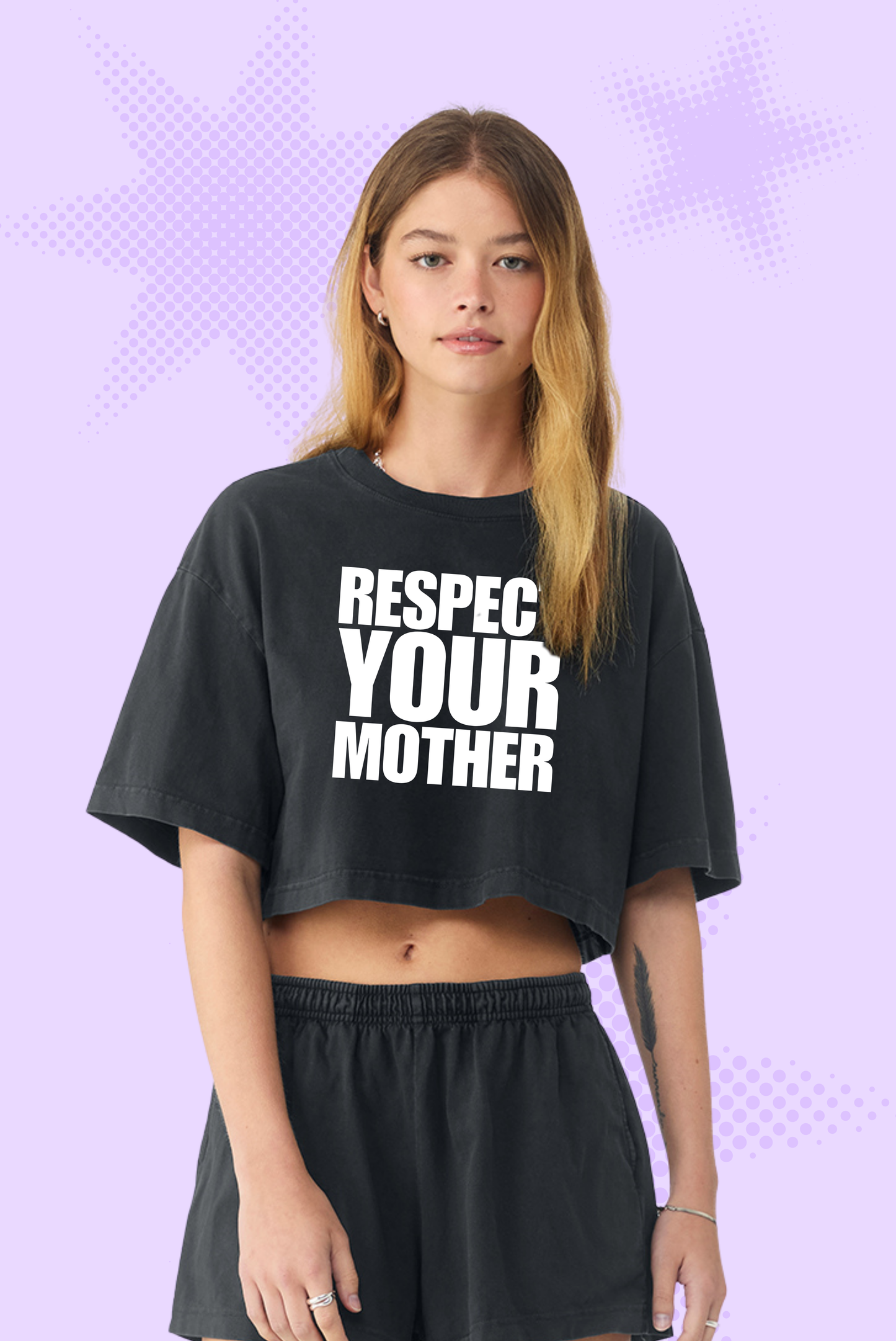 Respect Your Mother Boxy Cropped T-Shirt