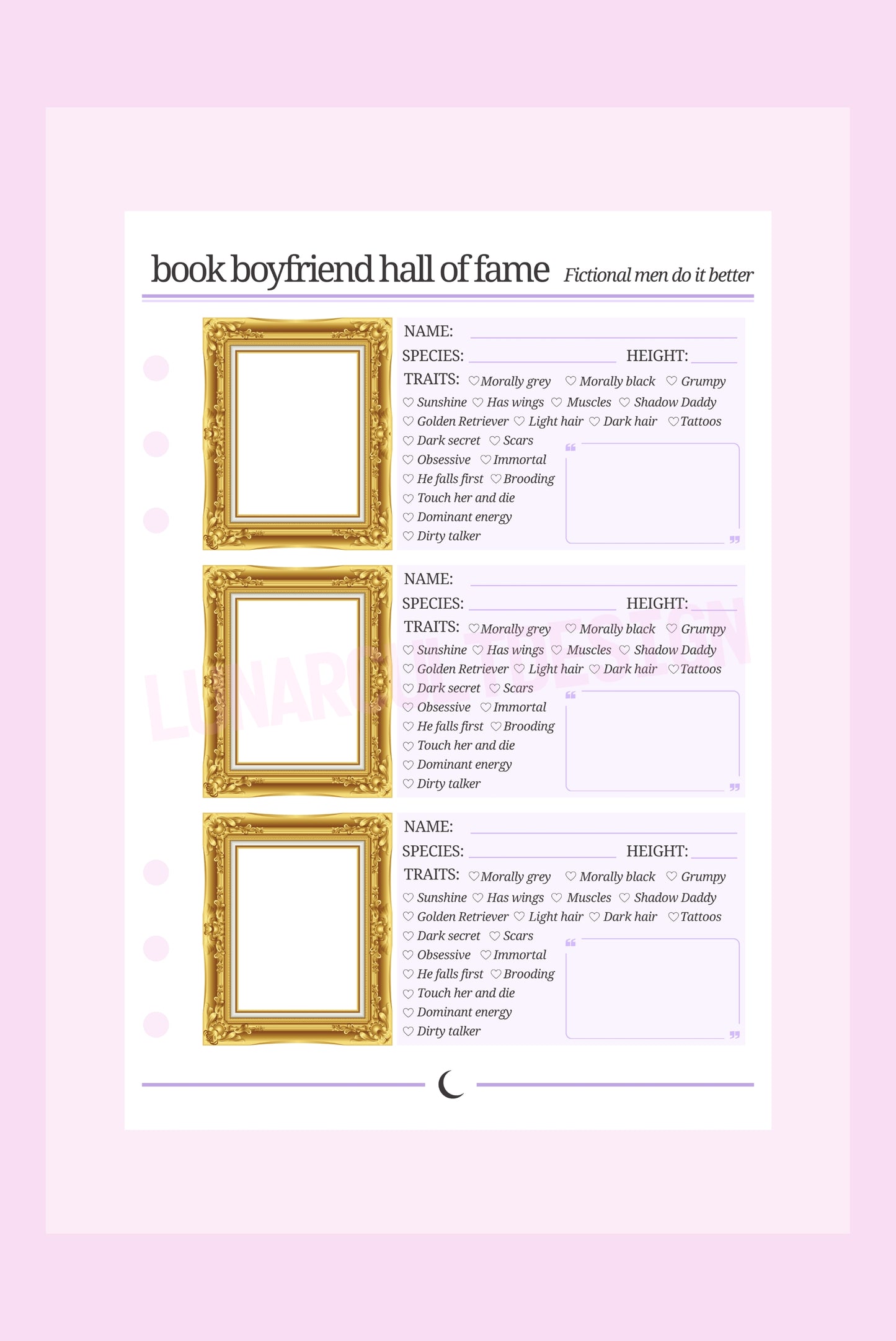 A5 Insert Refills (The Reading Journal)