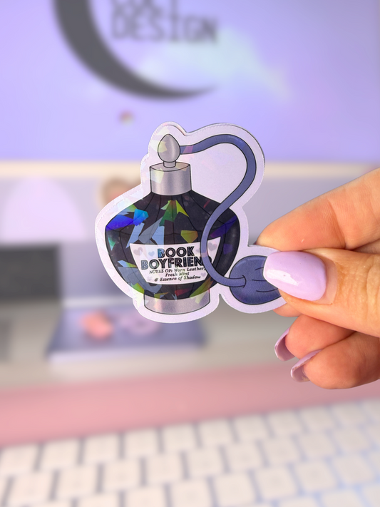 Book Boyfriend Cologne Sparkly Sticker