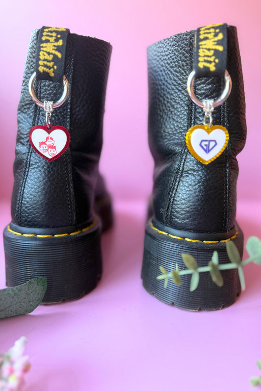 Busted vs. McFly Heart Boot Charms