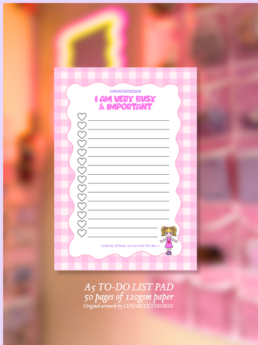 Very Busy & Important A5 To-Do List Notepad
