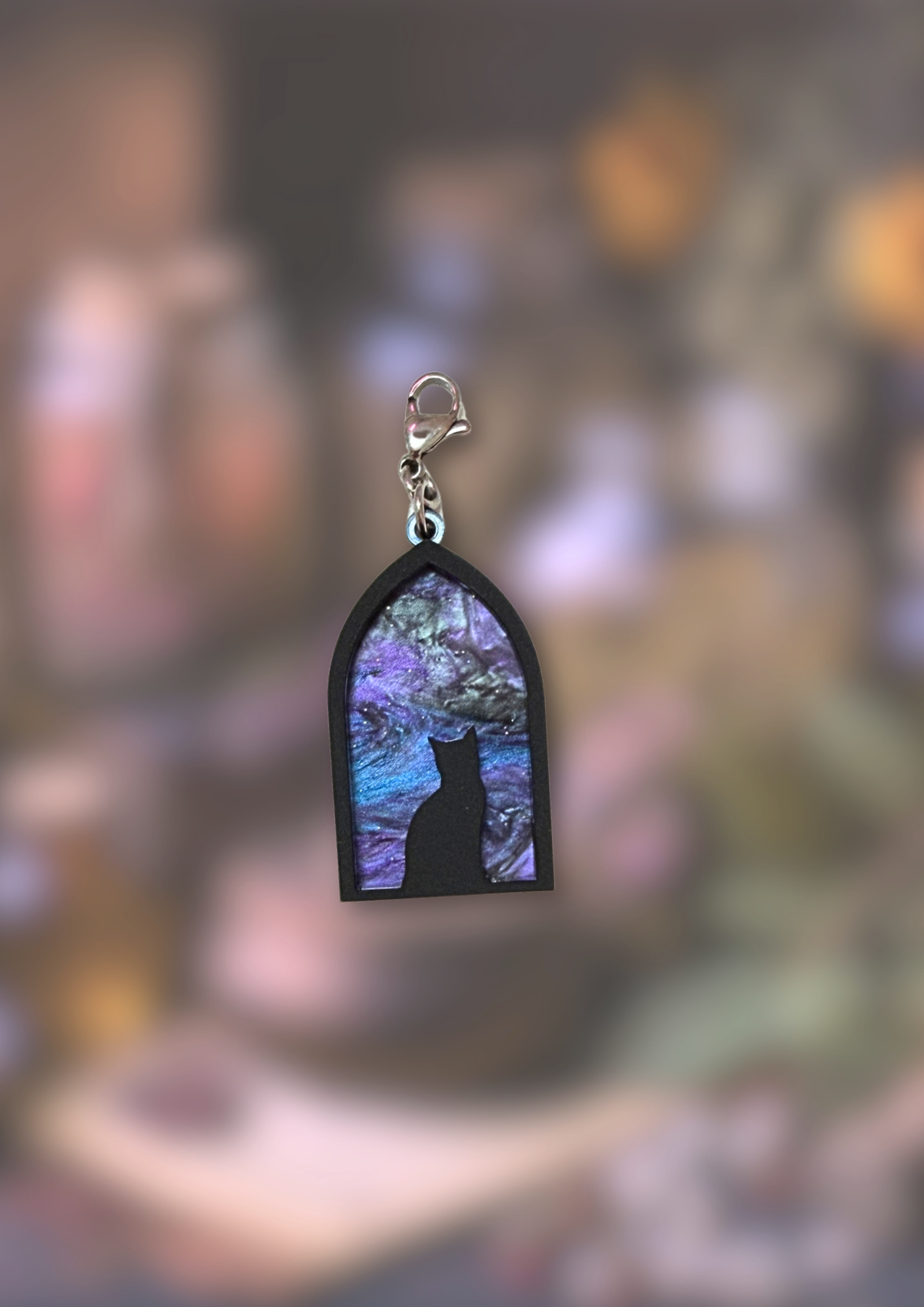 Stargazing Cat e-Reader Charm