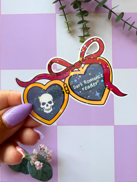 Dark Romance Reader Locket Sparkly Sticker