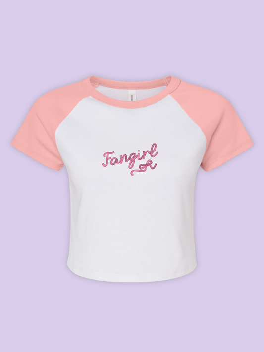 Fangirl Embroidered Cropped Baby Tee