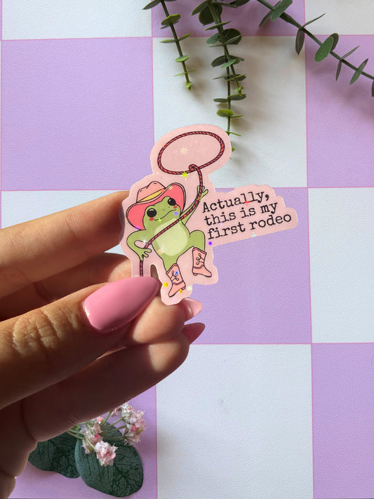 My First Rodeo Frog Sparkly Sticker