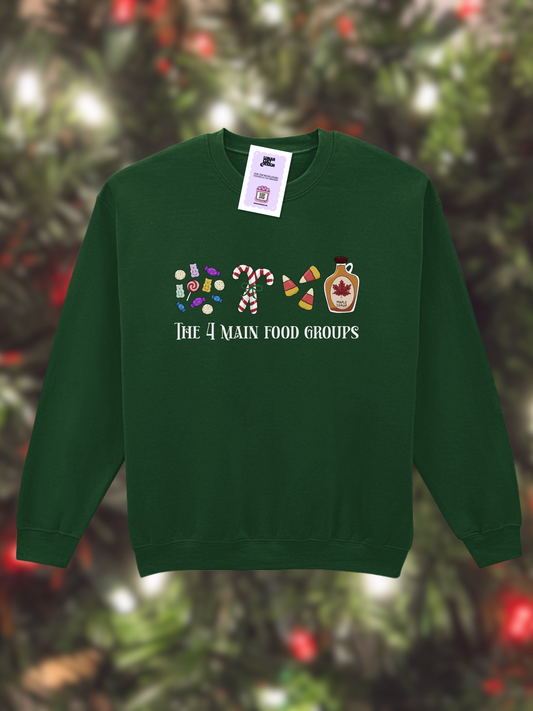 4 Main Food Groups Christmas Sweatshirt