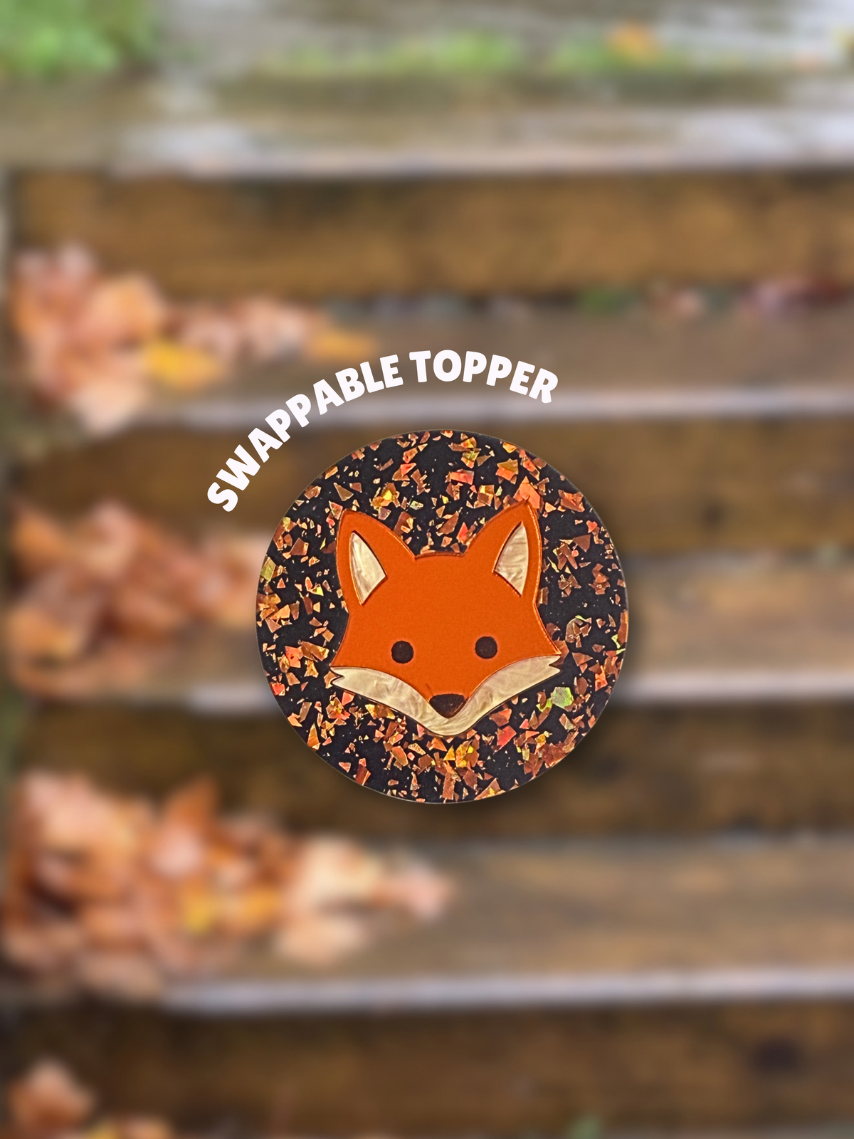Fox [Swappable Acrylic Topper for e-Reader & Phone Grips]