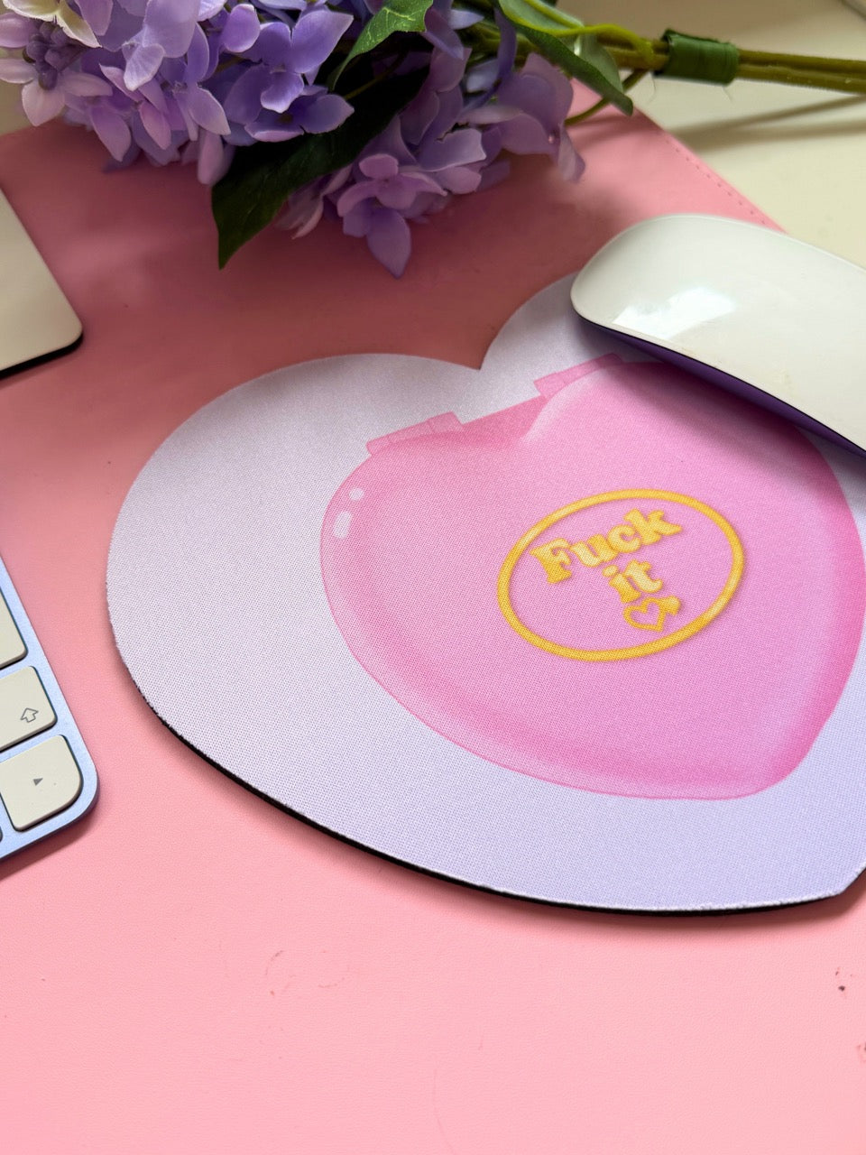 Fuck It Heart Shaped Mouse Mat