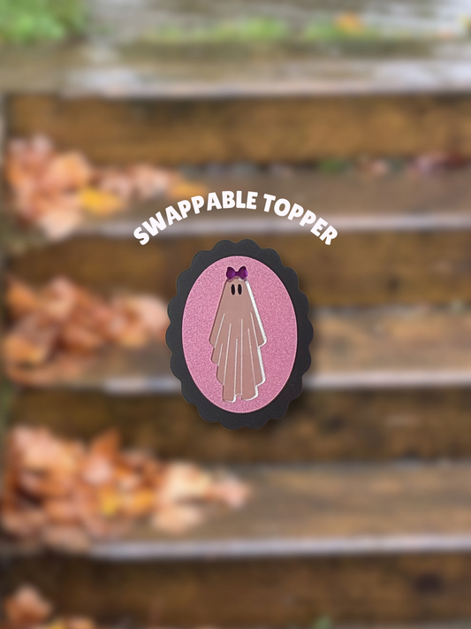 Pink Girly Ghost [Swappable Acrylic Topper for e-Reader & Phone Grips]