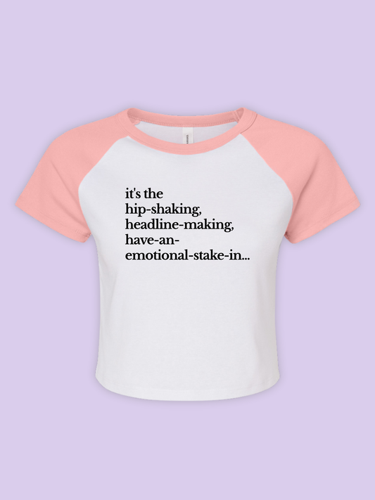 Hip Shaking Headline Making Cropped Baby Tee