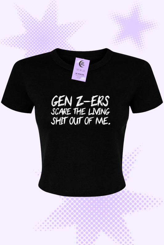 Gen Z-ers Scare The Living Shit Out of Me Baby Tee