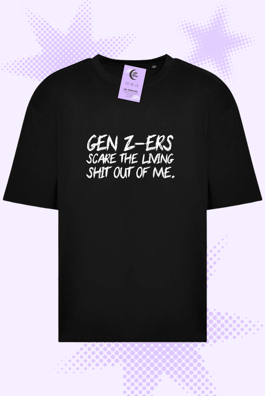 Gen Z-Ers Scare The Living Shit Out of Me Oversized Boxy T-Shirt