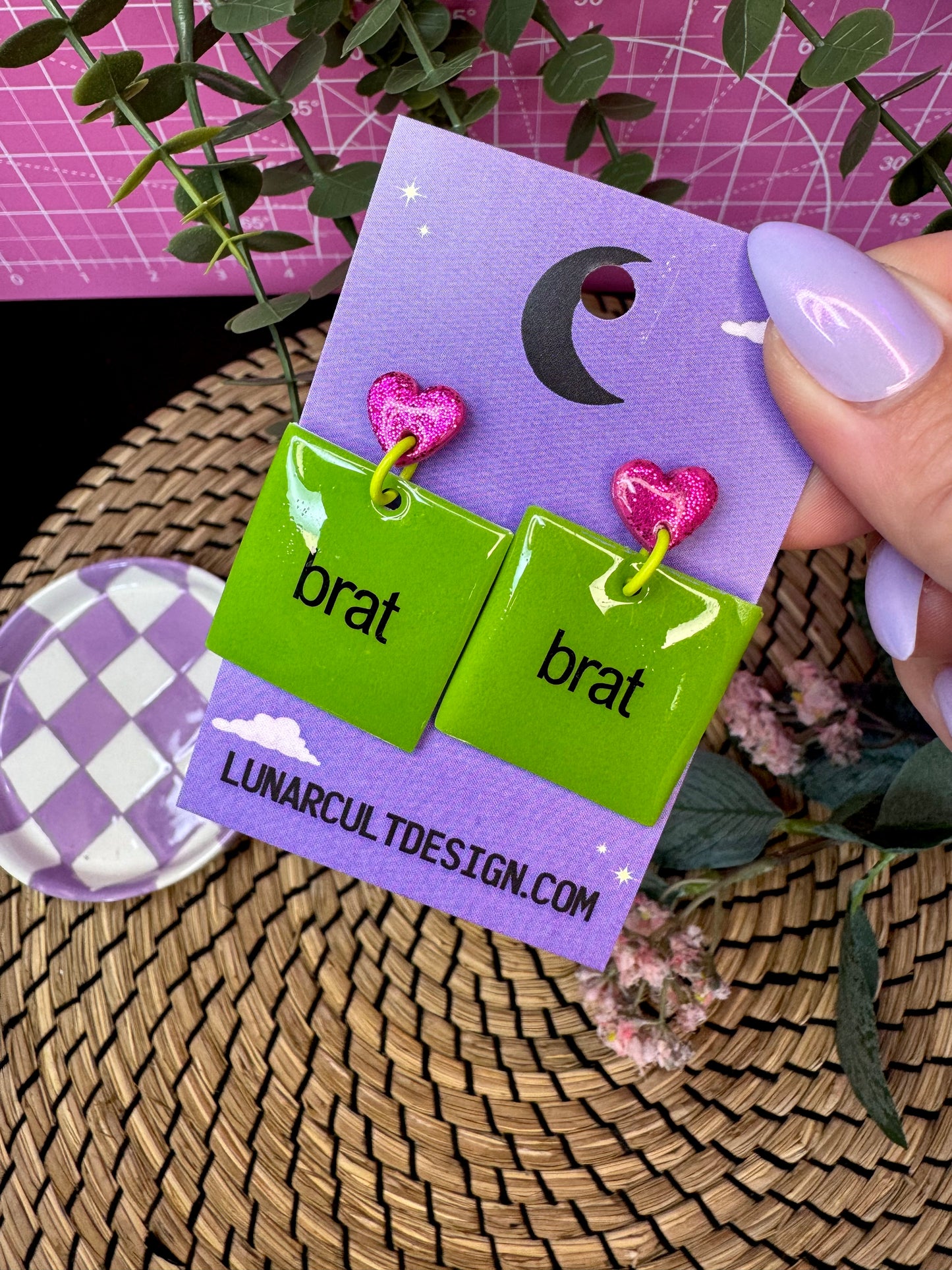 Brat Album Cover Handmade Earrings