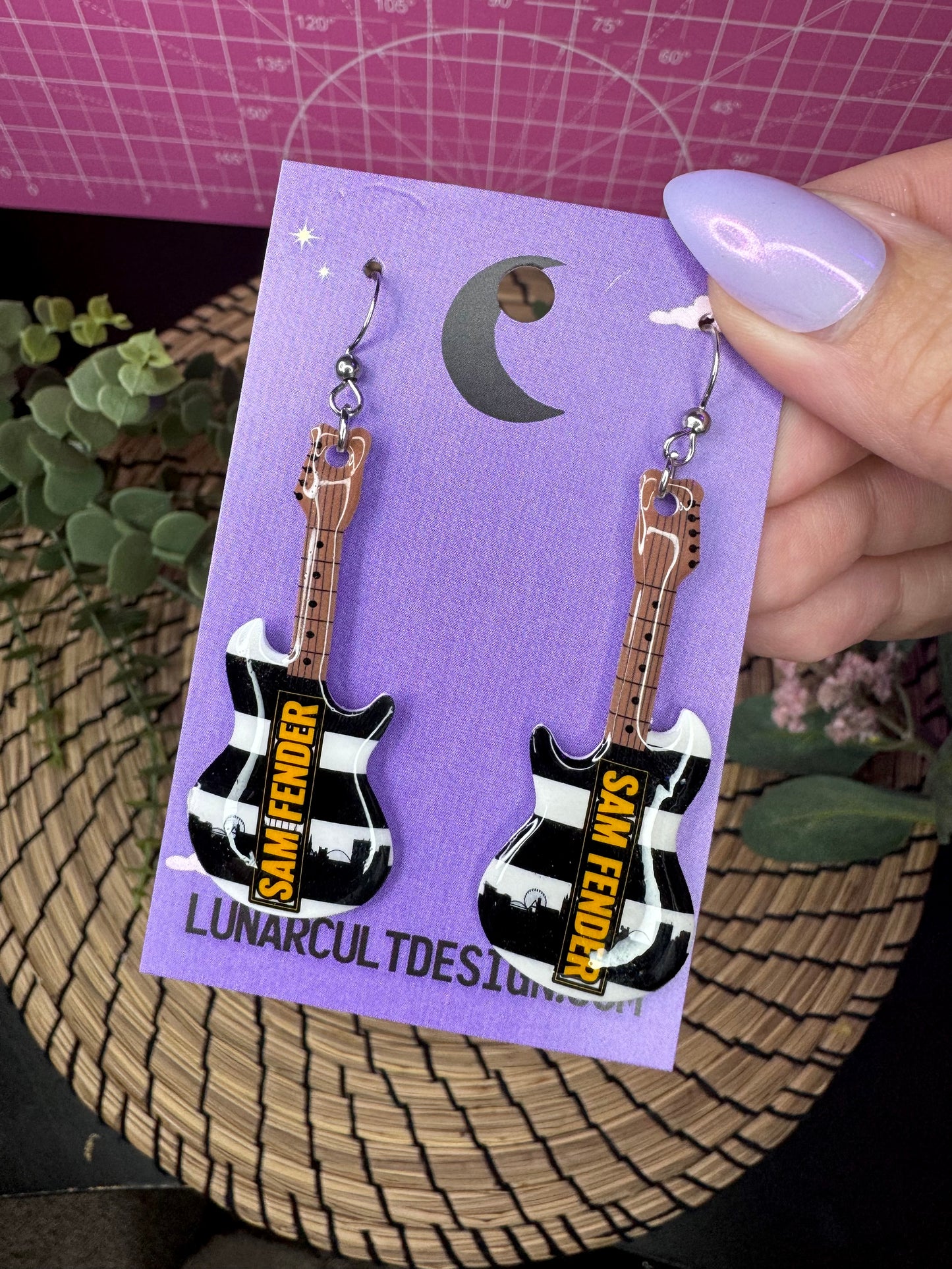 Sam Fender Guitar Dangly Earrings