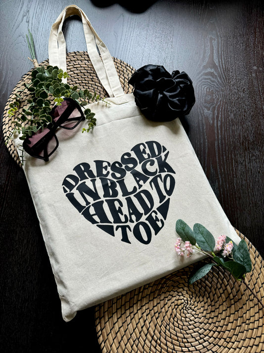 Dressed in Black Head to Toe Tote Bag