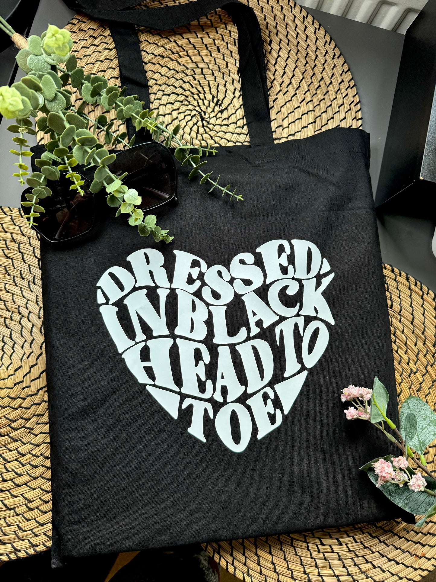 Dressed in Black Head to Toe Tote Bag