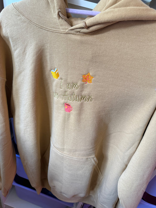 I am an Autumn Embroidered Hoodie - Size M