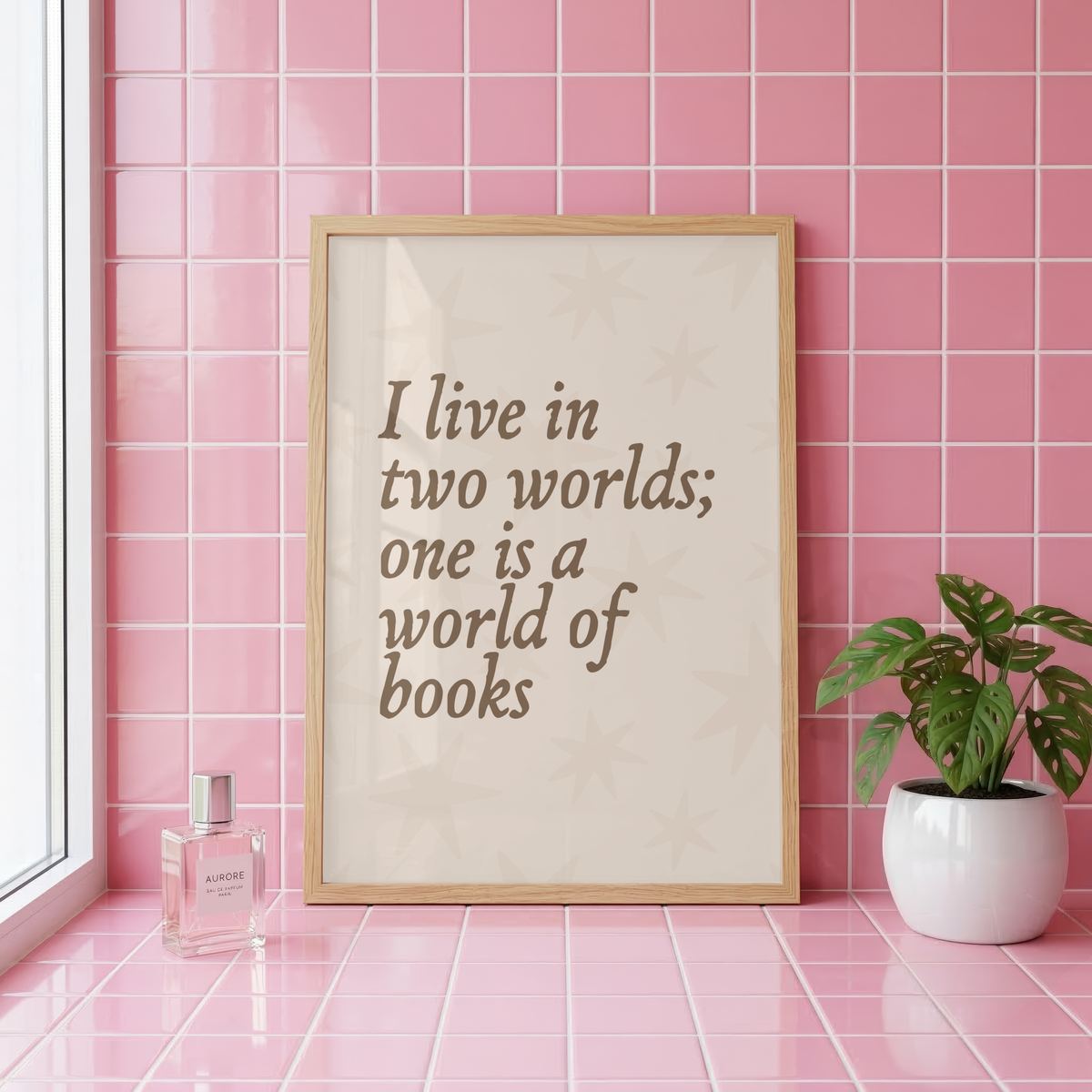 I Live In A World of Books Wall Art Print