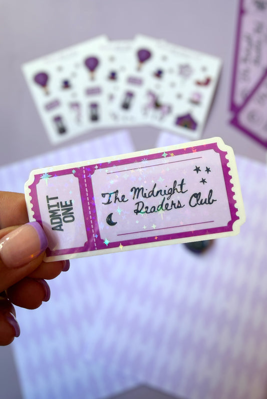 Midnight Reader's Club Sparkly Sticker