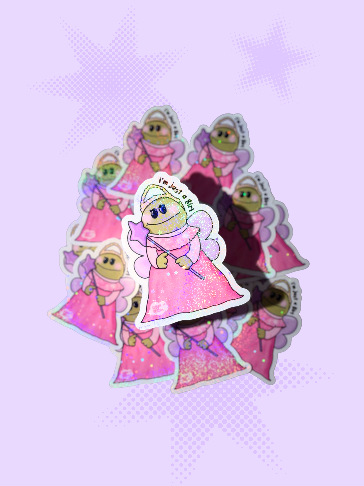 Just a Girl Glittery Sticker