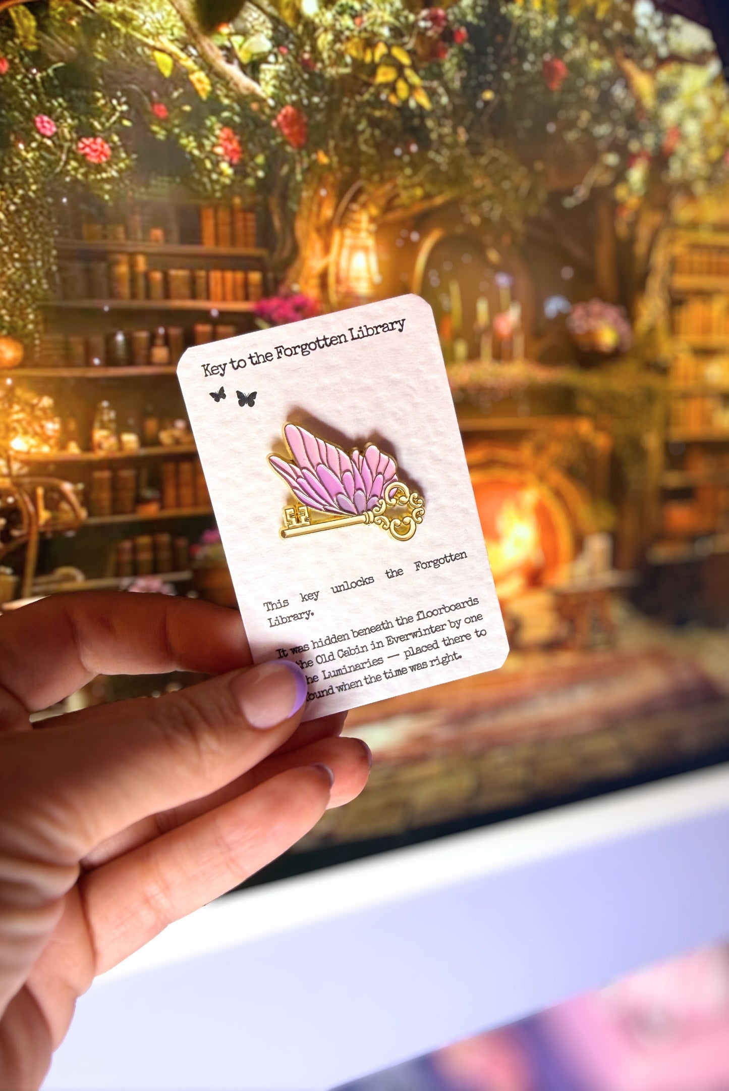 Key to the Forgotten Library Enamel Pin