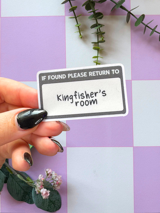 Kingfisher's Room Sparkly Easy Peel Sticker