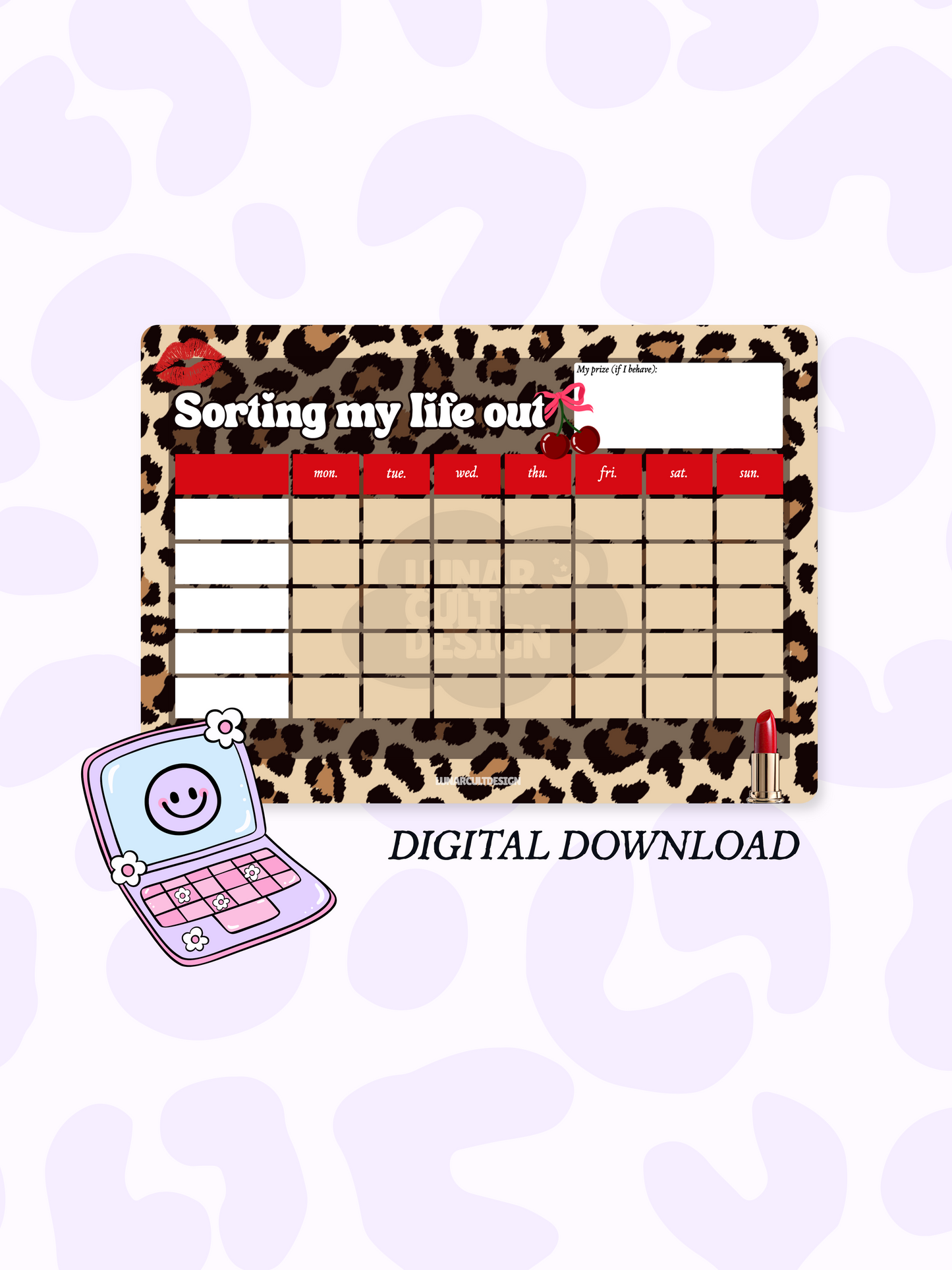 [DIGITAL DOWNLOAD] Habit Tracker - Leopard Print