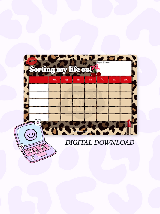 [DIGITAL DOWNLOAD] Habit Tracker - Leopard Print