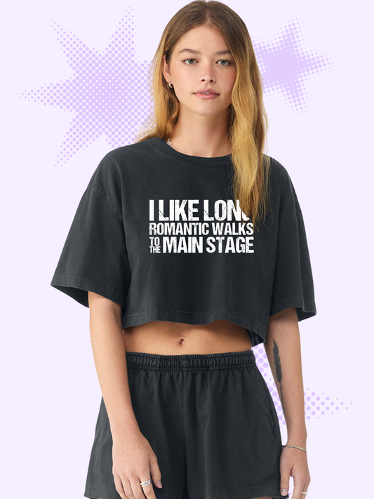 Long Romantic Walks To The Main Stage Boxy Cropped T-Shirt