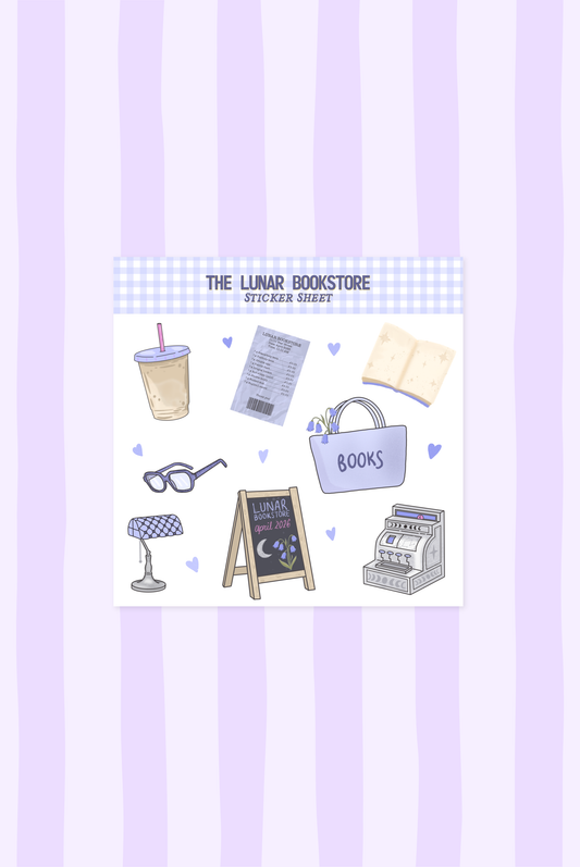 The Lunar Bookstore Sticker Sheet