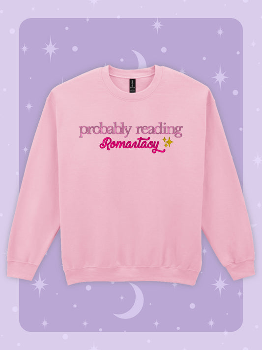 Custom Genre Embroidered Sweatshirt – "Probably Reading [Your Pick]"