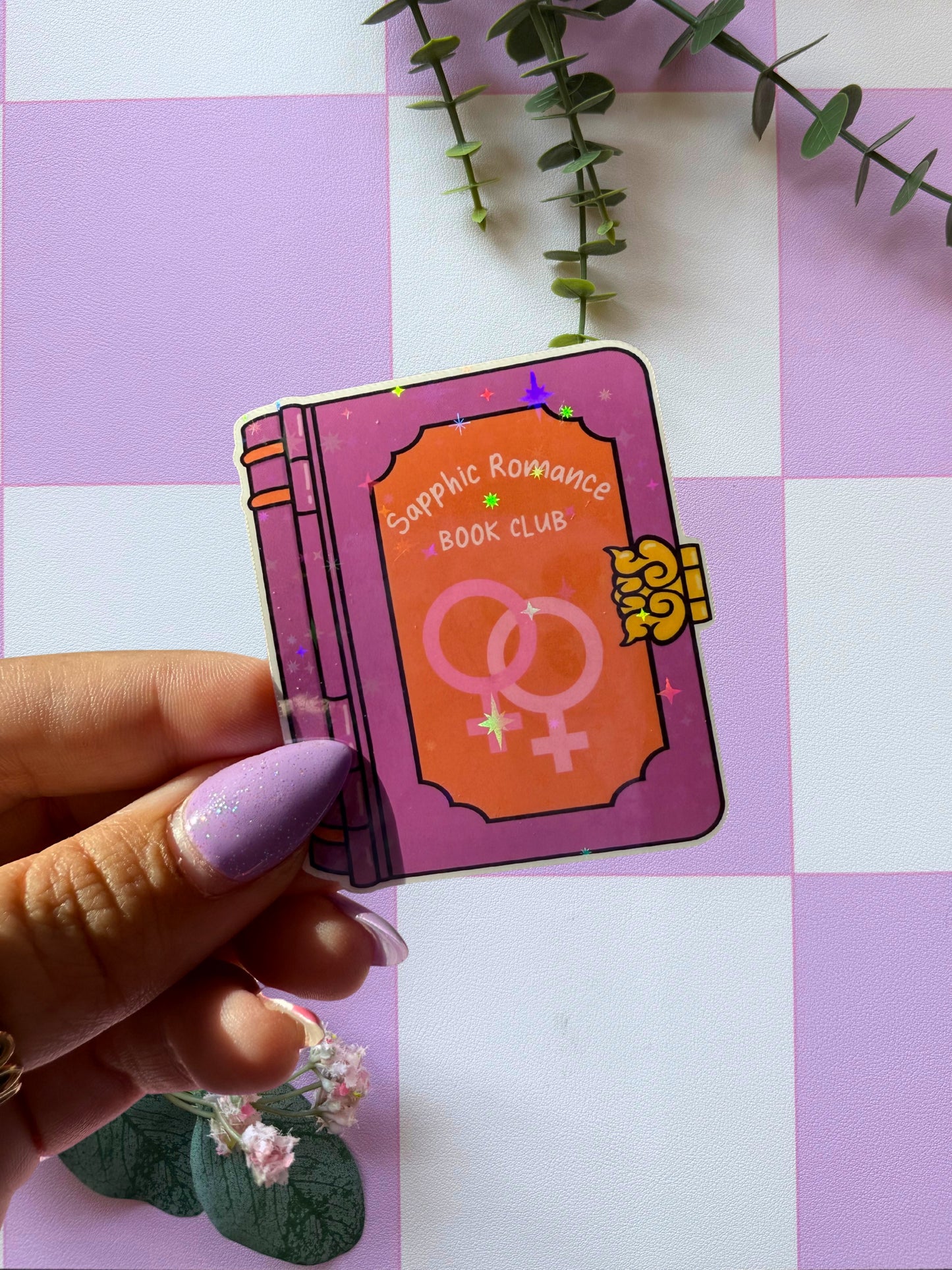 Sapphic Romance Book Club Sparkly Sticker