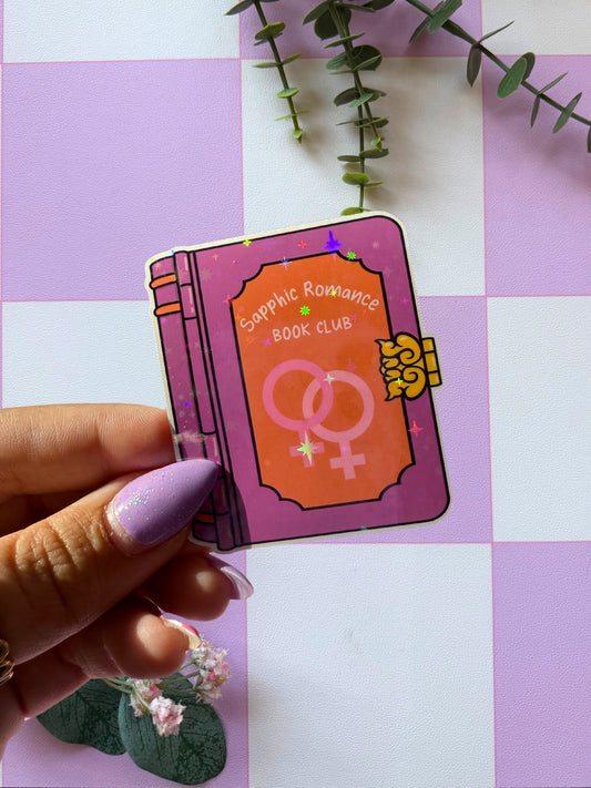 Sapphic Romance Book Club Sparkly Sticker