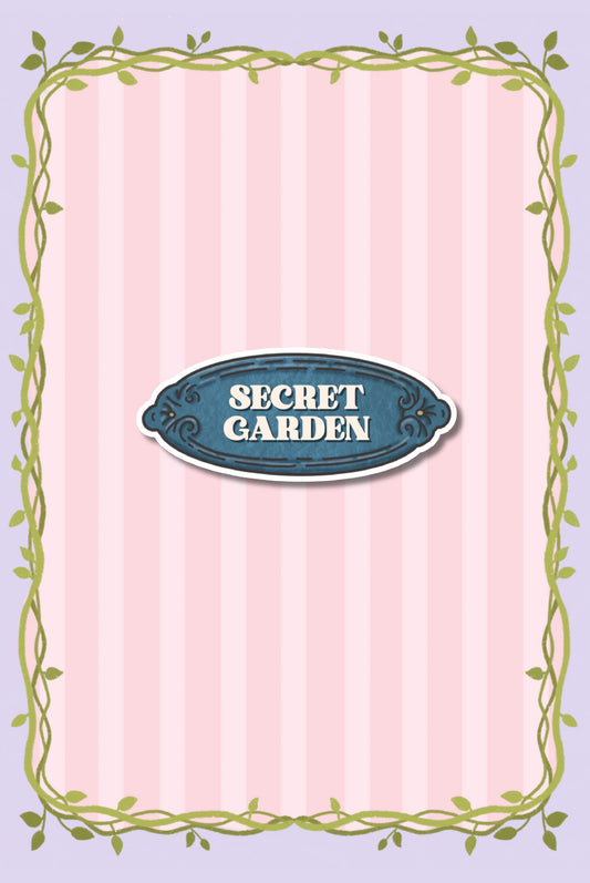 Secret Garden Sign Sparkly Sticker
