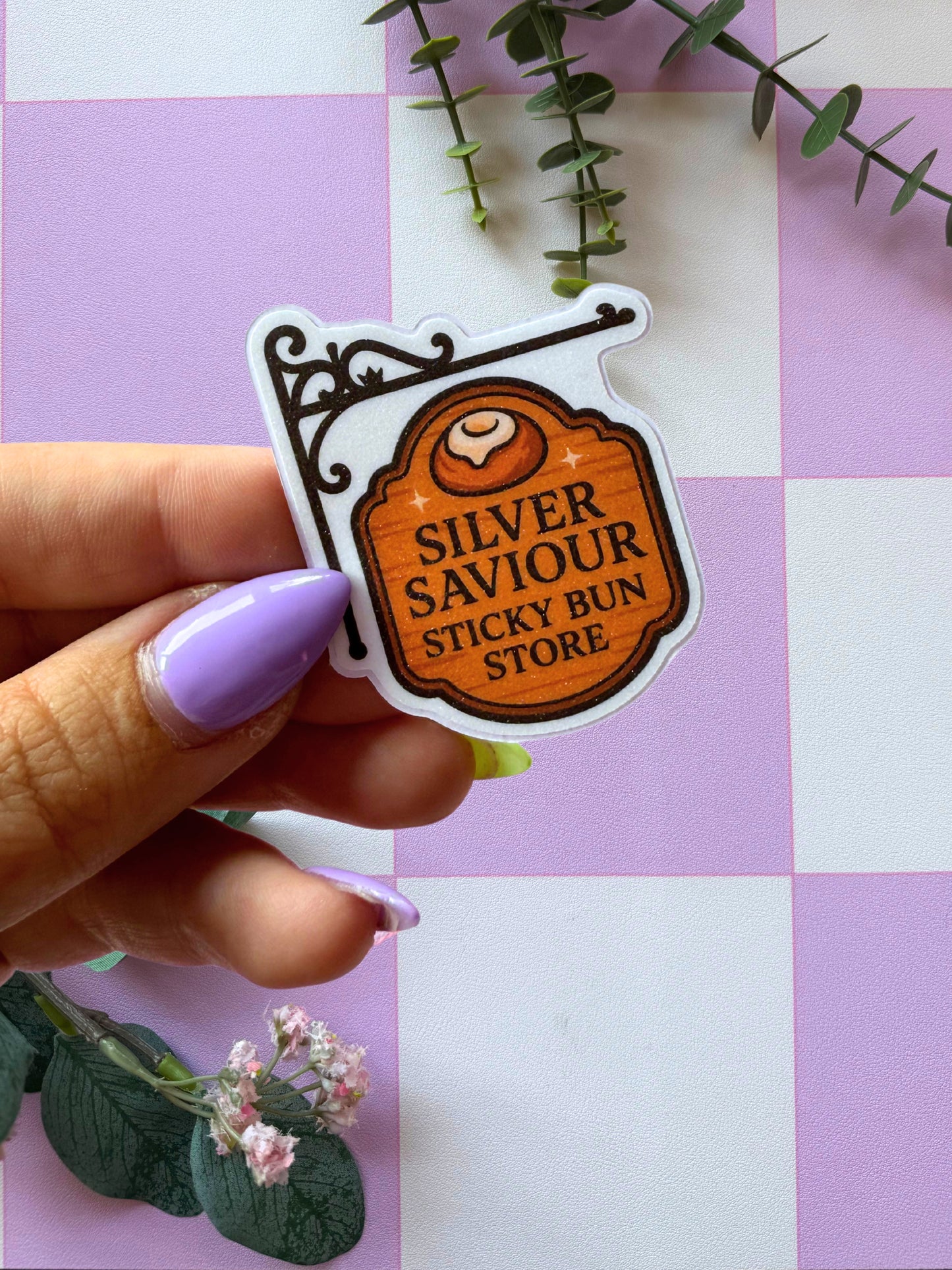 Silver Saviour Sparkly Easy Peel Sticker