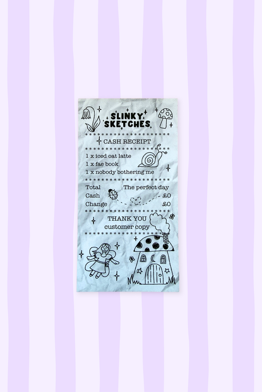 Slinky Sketches Receipt Bookmark