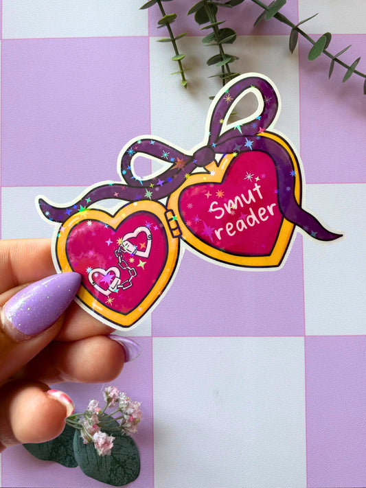 Smut Reader Locket Sparkly Sticker