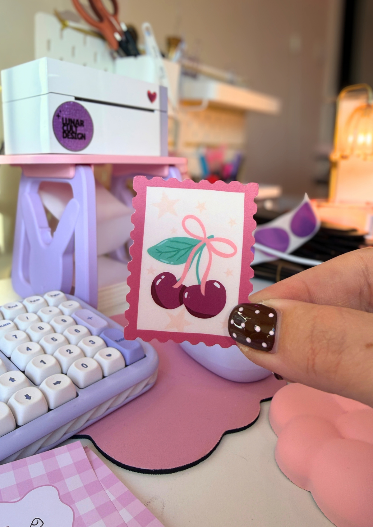 Cherry Stamp Sticker