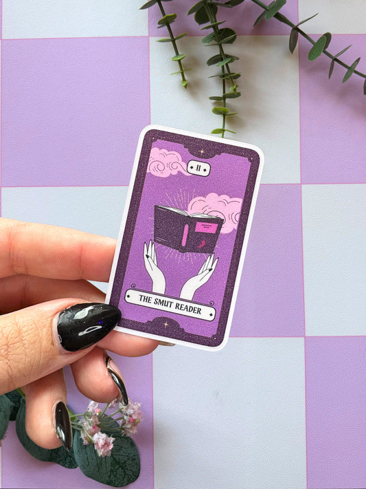 The Smut Reader Tarot Card Sparkly Easy Peel Sticker