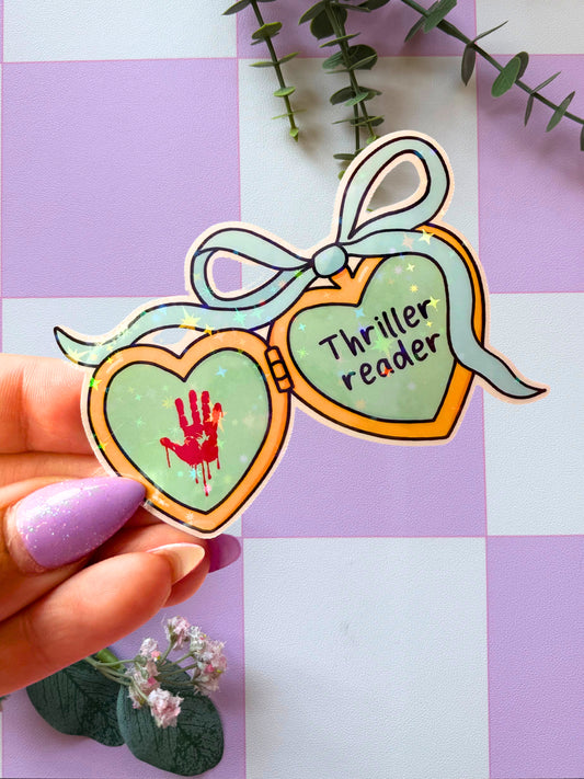 Thriller Reader Locket Sparkly Sticker