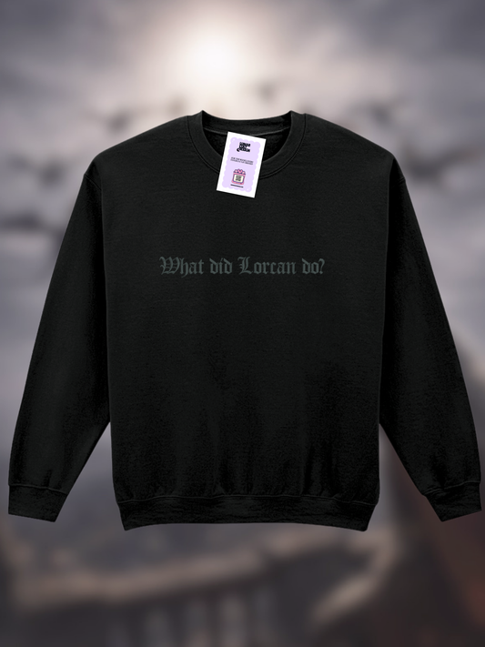What Did Lorcan Do Embroidered Sweatshirt